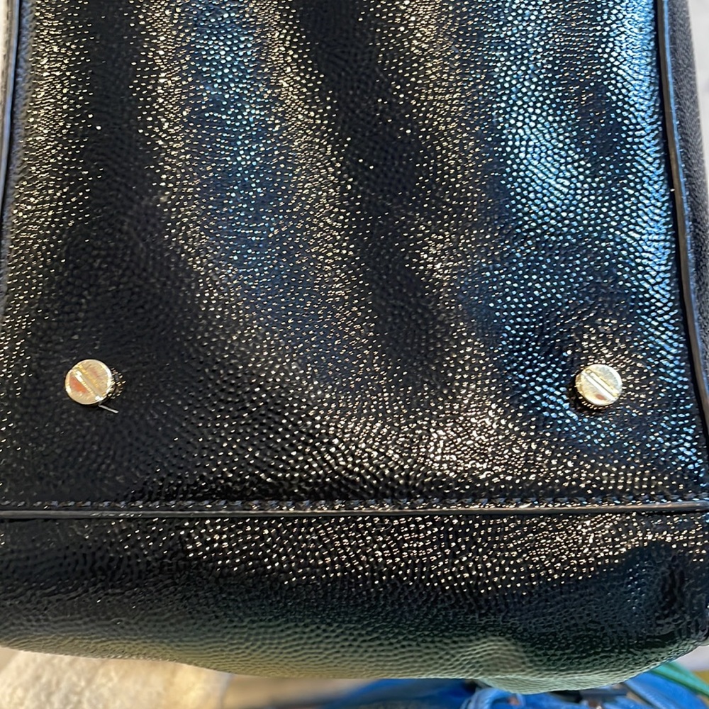 Tory Burch Black Patent Leather Tote with Tassel Detail - Picture 15 of 16